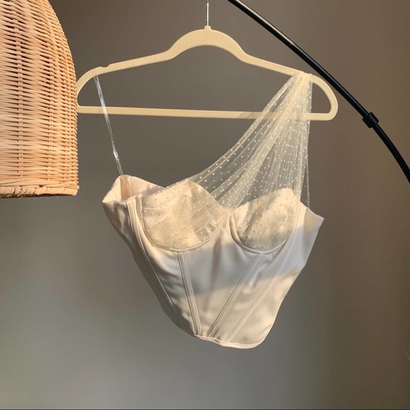 House of CB White One-Shoulder Top - Picture 2 of 14